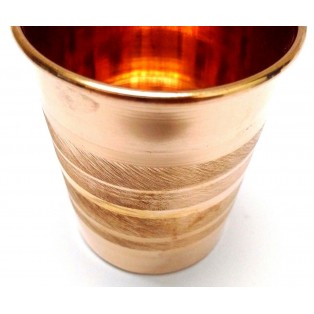 SET LOT of 6 - 100% Copper 300ml Designer Drinking Glass Cup Tumbler Mug - Ayurveda Health Yoga